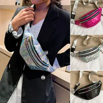 Women Fanny Pack PU Laser Purse One Shoulder Waist Chest Bag Hip Bag Punk Sport Bag
Women Fanny Pack PU Laser Purse One Shoulder Waist Chest Bag Hip Bag Punk Sport Bag