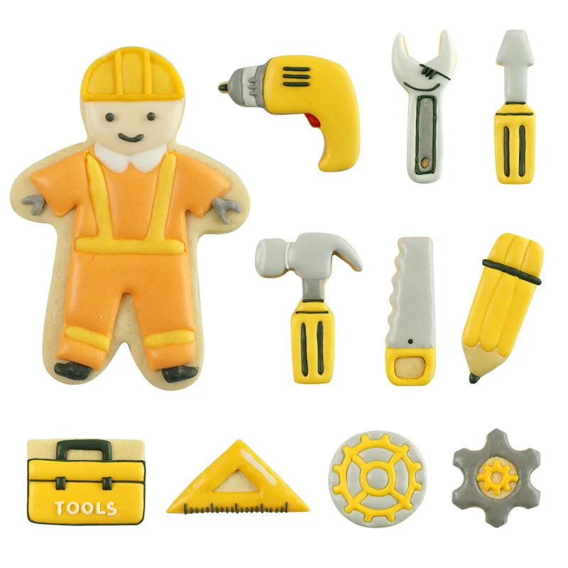 PartyFUN Engineer Tools theme Cookie Cutter Set - 11 Piece - Fondant Biscuit Stamp Pastry Bread Cutters Mold - Stainless Steel
PartyFUN Engineer Tools theme Cookie Cutter Set - 11 Piece - Fondant Biscuit Stamp Pastry Bread Cutters Mold - Stainless Steel