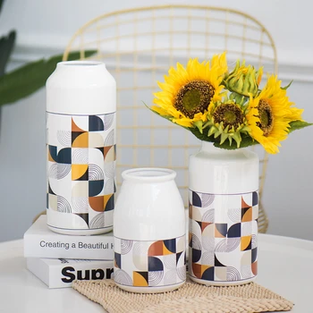 1pc Colorful Flower Vase Geometric Vase Modern Hydroponic White Ceramic Container Water Planting Pot Home Wedding Decor 
1pc Colorful Flower Vase Geometric Vase Modern Hydroponic White Ceramic Container Water Planting Pot Home Wedding Decor