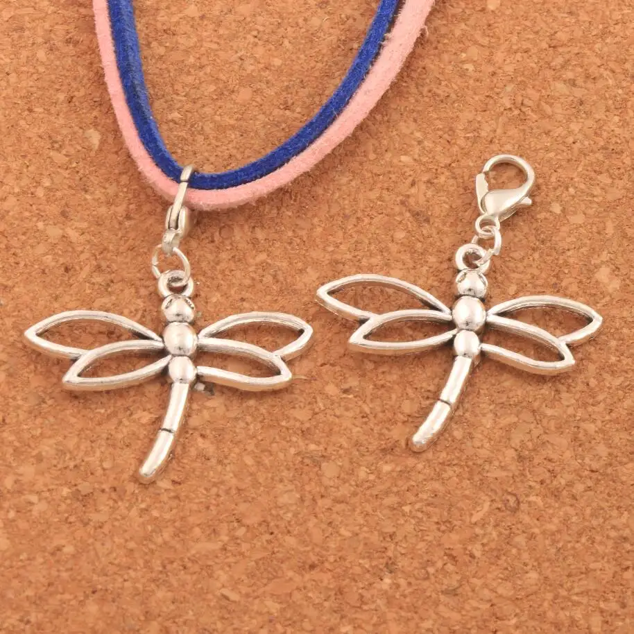 

Hollow Dragonfly Clasp European Lobster Trigger Clip On Charm Beads C769 18pcs 32.5x39mm Zinc Alloy