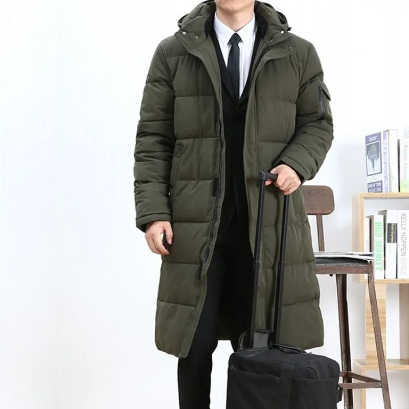Winter Business Men Long Down Jacket Loose Thicken Warm Parkas Hooded Windbreaker Mens Overcoats Casual Large Size L-6XL Coats
Winter Business Men Long Down Jacket Loose Thicken Warm Parkas Hooded Windbreaker Mens Overcoats Casual Large Size L-6XL Coats