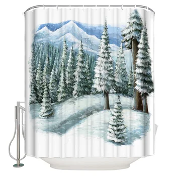 Christmas Tree Winter Snow White Snow Azure Shower Curtain Waterproof Polyester Bath Curtain
Christmas Tree Winter Snow White Snow Azure Shower Curtain Waterproof Polyester Bath Curtain
