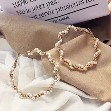 2019 Corea Hot Gioelleria raffinata e alla moda Elegante Orecchini di Perle Rotonde Elegante Grandi Orecchini Orecchini Femminile(China)