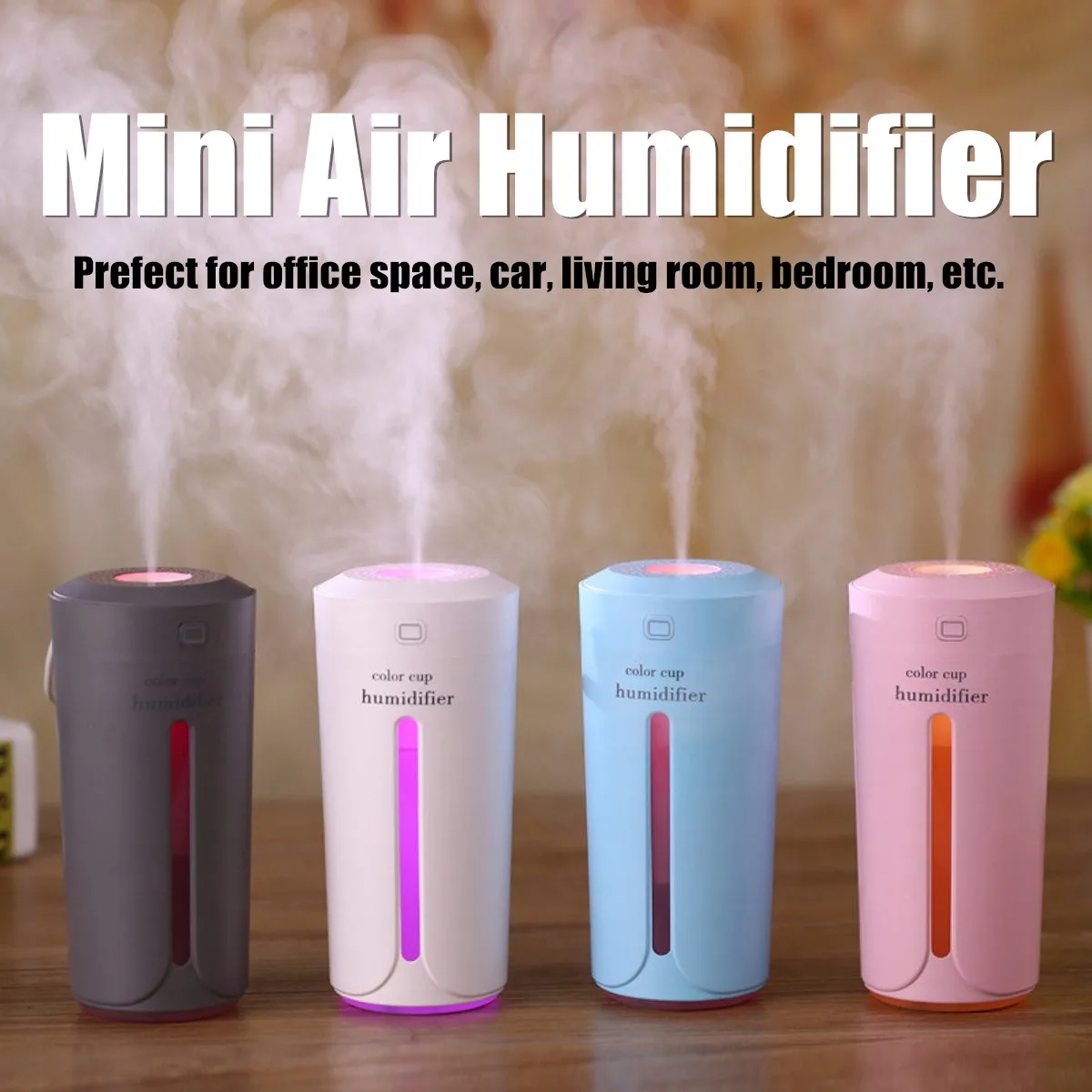 Mini Air Humidifier USB Ultrasonic Humidifier Car Perfume Diffuser Electric Essential Oil Diffuser Cup Air Purifier Blue Pink
Mini Air Humidifier USB Ultrasonic Humidifier Car Perfume Diffuser Electric Essential Oil Diffuser Cup Air Purifier Blue Pink