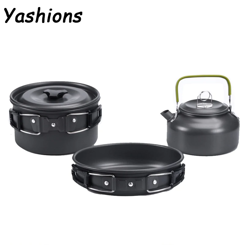 Portable Camping Pot Pan Kettle Set Aluminum Alloy Outdoor Tableware Cookware 3pcs/Set Kettle Pot for Picnic Frying Pan
Portable Camping Pot Pan Kettle Set Aluminum Alloy Outdoor Tableware Cookware 3pcs/Set Kettle Pot for Picnic Frying Pan