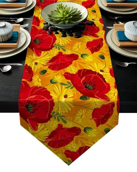 Poppy Daisy Flower Ladybird Table Runner Table Flag Home Party Decorative Tablecloth Table Runners
Poppy Daisy Flower Ladybird Table Runner Table Flag Home Party Decorative Tablecloth Table Runners