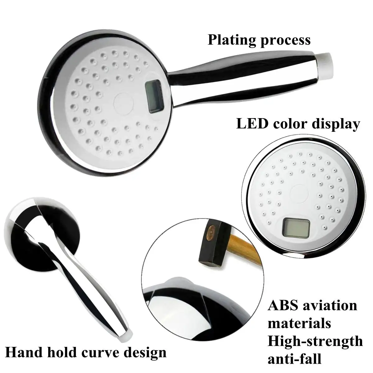 LCD Hand Shower Led handheld Shower Head with Temperature Digital Display 3 Colors Change Water Powered led shower spray
LCD Hand Shower Led handheld Shower Head with Temperature Digital Display 3 Colors Change Water Powered led shower spray