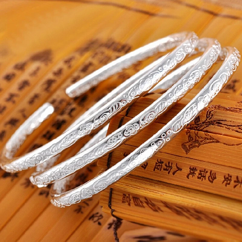 1PCS Simple Fashion 925 Sterling Silver Bohemian Carving Open Cuff Bracelets&Bangles Women Jewelry Pulseras
1PCS Simple Fashion 925 Sterling Silver Bohemian Carving Open Cuff Bracelets&Bangles Women Jewelry Pulseras