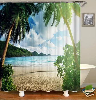 YIMING Seaside scenery printed bathroom curtains, bathroom decoration waterproof and mildew curtains (with hooks) Shower curtain
YIMING Seaside scenery printed bathroom curtains, bathroom decoration waterproof and mildew curtains (with hooks) Shower curtain