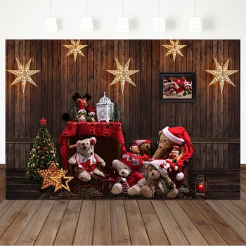 Christmas Toy Bear Wooden Bboard Photography Backdrops Golden Glowing Stars Children Portrait Backgrounds for Photo Studio
Christmas Toy Bear Wooden Bboard Photography Backdrops Golden Glowing Stars Children Portrait Backgrounds for Photo Studio