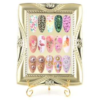 1Pcs Gold Nail Sample Display Stand Nail Polish Color Chart Board Frame Salon Practice Metal Manicure Holder Showing Tool JI1584
1Pcs Gold Nail Sample Display Stand Nail Polish Color Chart Board Frame Salon Practice Metal Manicure Holder Showing Tool JI1584