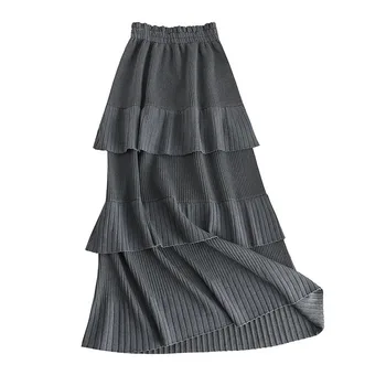 Women's 2019 Autumn Winter New Knit Long Skirt Solid Color Cake Skirt Temperament Office Lady Ball Gown Ruffle Lomg Skirts ML338 
Women's 2019 Autumn Winter New Knit Long Skirt Solid Color Cake Skirt Temperament Office Lady Ball Gown Ruffle Lomg Skirts ML338