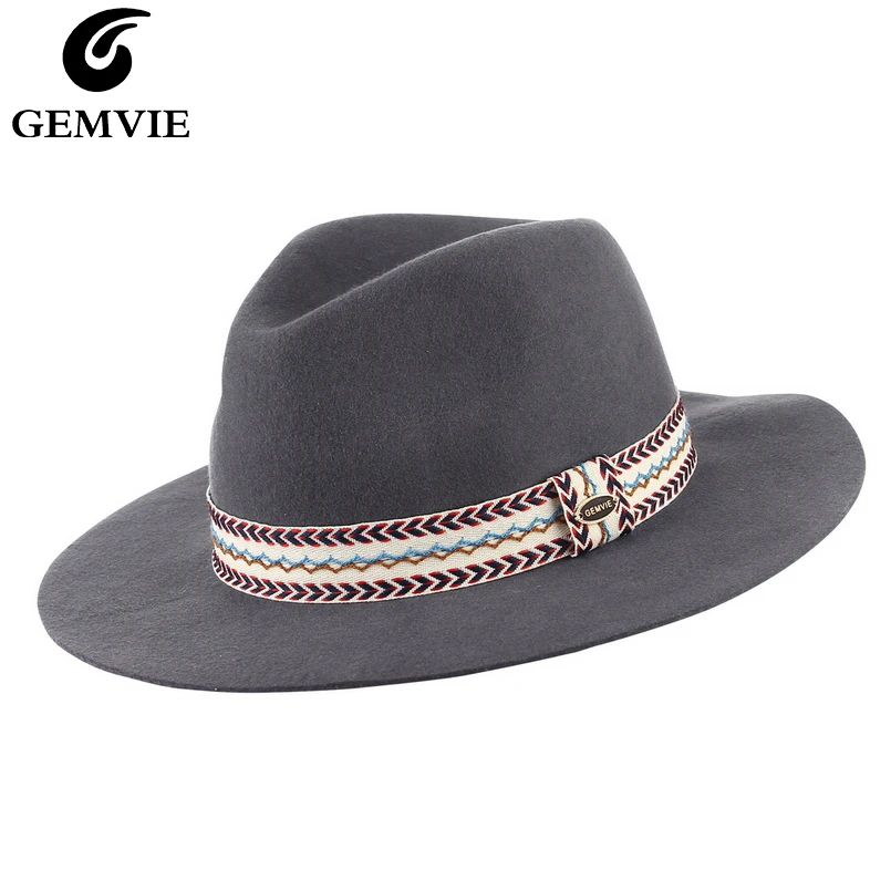 GEMVIE Floppy Wide Brim 100% Wool Women Hat Fedora Felt Winter Hat Striped Band Autumn Panama Gamble Jazz Cap 
GEMVIE Floppy Wide Brim 100% Wool Women Hat Fedora Felt Winter Hat Striped Band Autumn Panama Gamble Jazz Cap