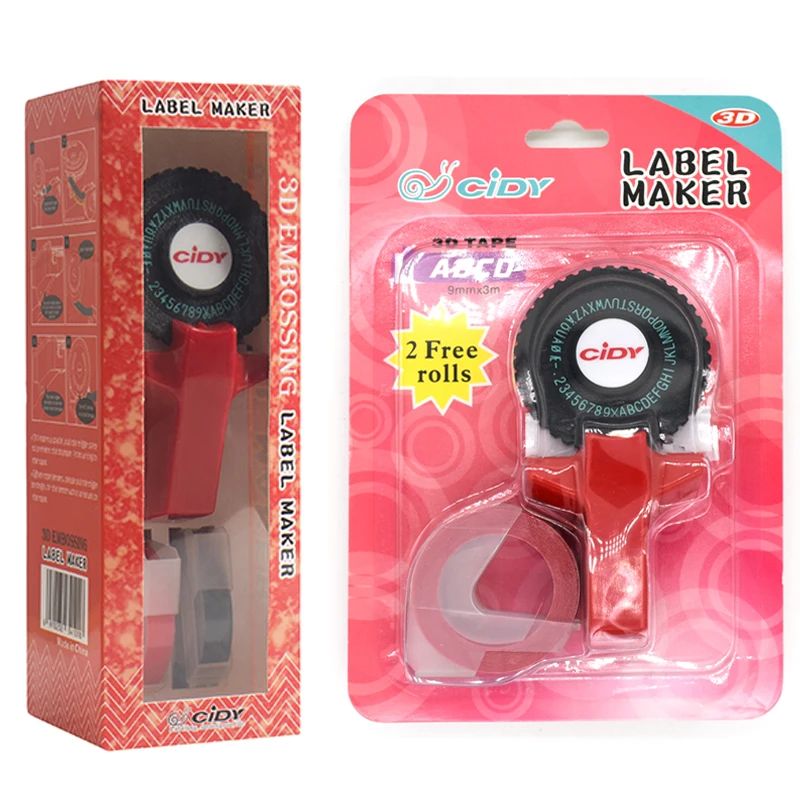 Red Cidy C101 Manual Label Makers for 9mm 3D Embossing Plastic Label Tapes Mini Handhold Typewriter Replacement of Motex E101
Red Cidy C101 Manual Label Makers for 9mm 3D Embossing Plastic Label Tapes Mini Handhold Typewriter Replacement of Motex E101