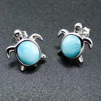 High Quality 925 Sterling Silver Natural Larimar Sea Turtle Stud Earrings for Women Daily Wear Lovely Earrings
High Quality 925 Sterling Silver Natural Larimar Sea Turtle Stud Earrings for Women Daily Wear Lovely Earrings