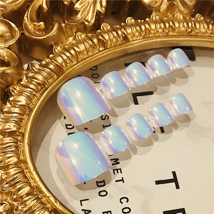 Pearly Aurora Mermaid Toe Metal Mirror Short Nail Acrylic Design False Nails Gradient Round Head Classic Nail Tips Decorate BY28
Pearly Aurora Mermaid Toe Metal Mirror Short Nail Acrylic Design False Nails Gradient Round Head Classic Nail Tips Decorate BY28