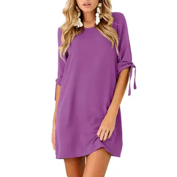 Hot Casual Women Solid Color O Neck Half Tied Sleeve Loose Plus Size Mini Dress
Hot Casual Women Solid Color O Neck Half Tied Sleeve Loose Plus Size Mini Dress