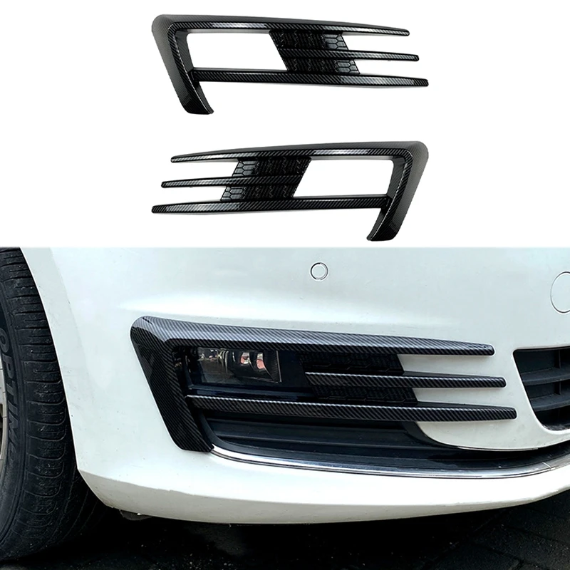 

For Golf 7 MK7 2014 2015 2016 2017 Front Bumper Fog Light Grilles Fog Lamp Eyebrow Cover Trim