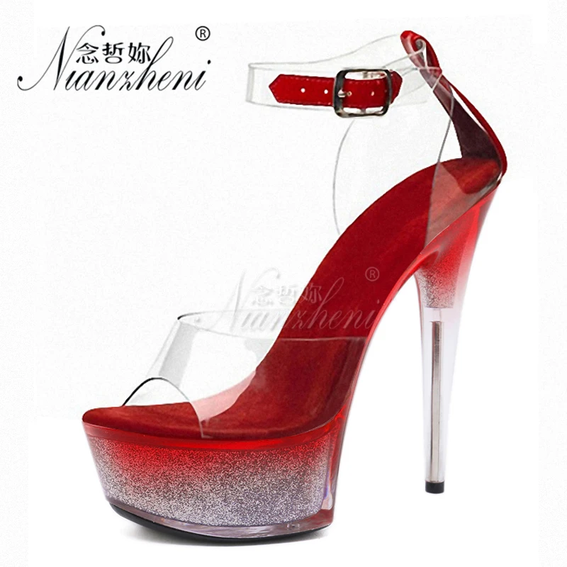 6 Inches High Stripper Heels Big Size Wedding Buckle Strap 15CM Women's Pole Dance Shoes Platform Sandals Nightclub Models Sexy
6 Inches High Stripper Heels Big Size Wedding Buckle Strap 15CM Women's Pole Dance Shoes Platform Sandals Nightclub Models Sexy