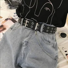 Fashion Harajuku Women Punk Chain Belt Adjustable Black Double/Single Eyelet Grommet Metal Buckle Leather Waistband For Jeans
Fashion Harajuku Women Punk Chain Belt Adjustable Black Double/Single Eyelet Grommet Metal Buckle Leather Waistband For Jeans
