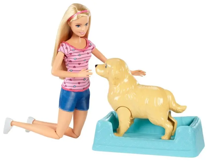 barbie dog bath set