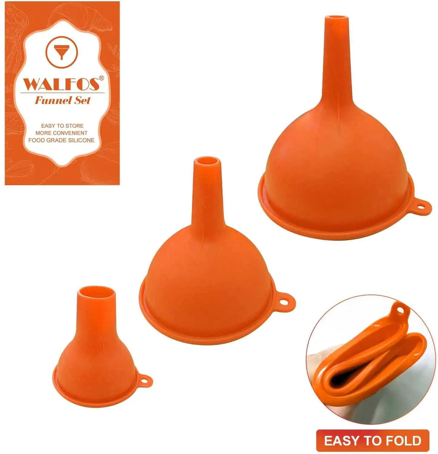 WALFOS Multifunctional Grade Silicone Funnel Wide Mouth For Oil Liquid Wine Canning Cooking Kitchen Accessiores Tool | Дом и сад