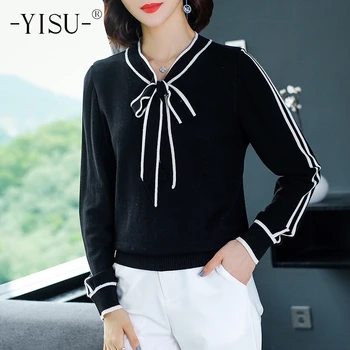 YISU Knitted sweaters Women stripe Tie Long sleeve pullover female 2019 Autumn Winter Fashion Casual Jumper Sweater Women
YISU Knitted sweaters Women stripe Tie Long sleeve pullover female 2019 Autumn Winter Fashion Casual Jumper Sweater Women