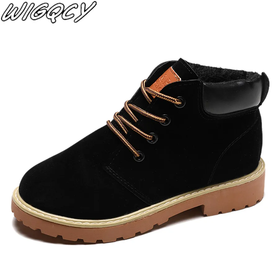 2019 new winter women's ankle boots solid color round head warm plush Martin boots rubber platform laceup suede Botas Mujer
2019 new winter women's ankle boots solid color round head warm plush Martin boots rubber platform laceup suede Botas Mujer