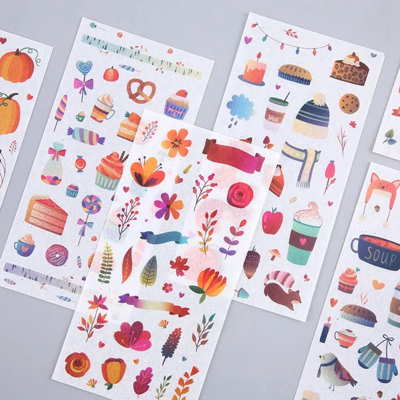 6 Sheets/pack Autumn Forest Party Decorative Stationery Stickers Scrapbooking Diy Diary Album Stick Lable
6 Sheets/pack Autumn Forest Party Decorative Stationery Stickers Scrapbooking Diy Diary Album Stick Lable