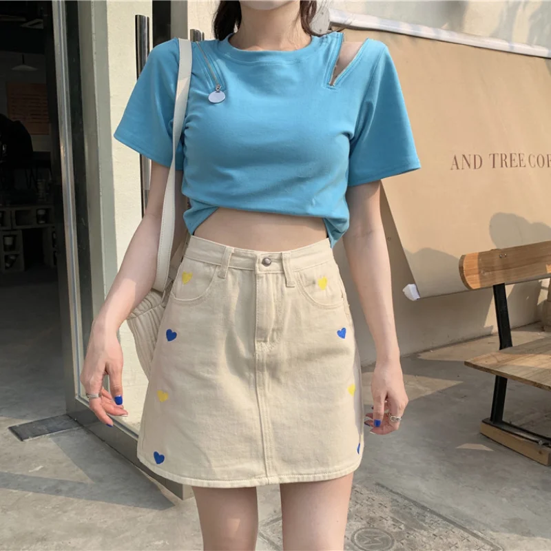 Denim Skirt Love Embroidery Skirt Female Summer New Style Skirt High Waist A-line Skirt Bag Hip Skirt
Denim Skirt Love Embroidery Skirt Female Summer New Style Skirt High Waist A-line Skirt Bag Hip Skirt