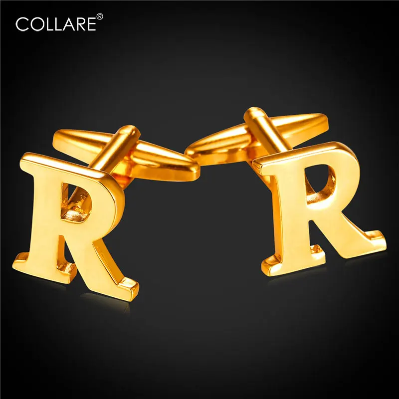 

Collare Cufflinks For Mens M-S Letter Gold/Silver Color Cuff links Wholesale Alphabet M - S Men Cufflinks High Quality C115