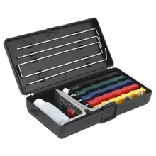 Knife Sharpener Deluxe 5 Whetstones Set Sharpening System Grindstone 5 Stones Extra Coarse Sharpener Kit Kitchen Tool
Knife Sharpener Deluxe 5 Whetstones Set Sharpening System Grindstone 5 Stones Extra Coarse Sharpener Kit Kitchen Tool