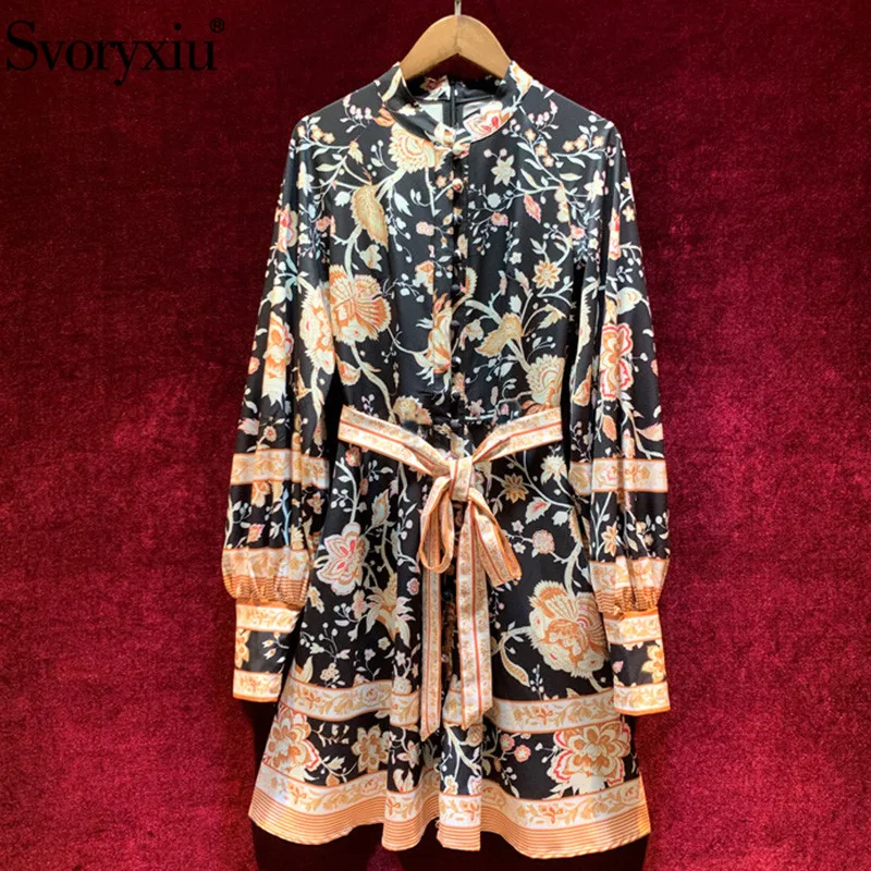 Svoryxiu Fashion Designer Autumn Lantern Sleeve Dress Women's Stand Collar Single-Breasted Vintage Flower Print Party Dresses
Svoryxiu Fashion Designer Autumn Lantern Sleeve Dress Women's Stand Collar Single-Breasted Vintage Flower Print Party Dresses