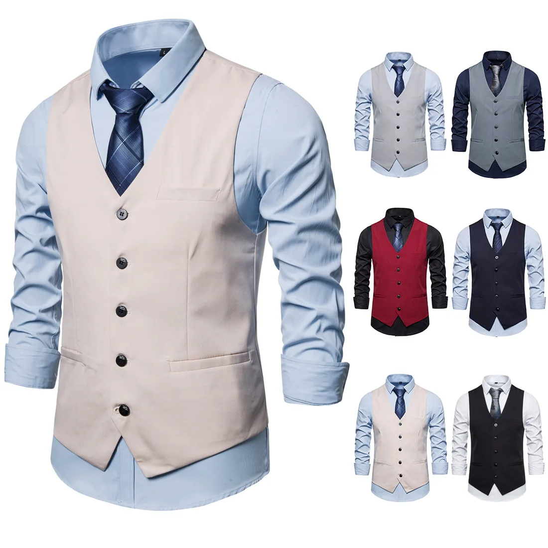 Spring 2020 European and American Business Casual Single Breasted Gentleman Vest
Spring 2020 European and American Business Casual Single Breasted Gentleman Vest