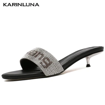 Karinluna On Sale Short Heels Crystals Slipper Elegant Office Lady Summer women's Sandals Shoes Woman
Karinluna On Sale Short Heels Crystals Slipper Elegant Office Lady Summer women's Sandals Shoes Woman