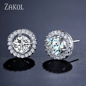ZAKOL Fashion White Color Hearts & Arrows Stud Earrings For Women Wedding Elegant AAA Zircon Crystal Round Jewelry FSEP038
ZAKOL Fashion White Color Hearts & Arrows Stud Earrings For Women Wedding Elegant AAA Zircon Crystal Round Jewelry FSEP038