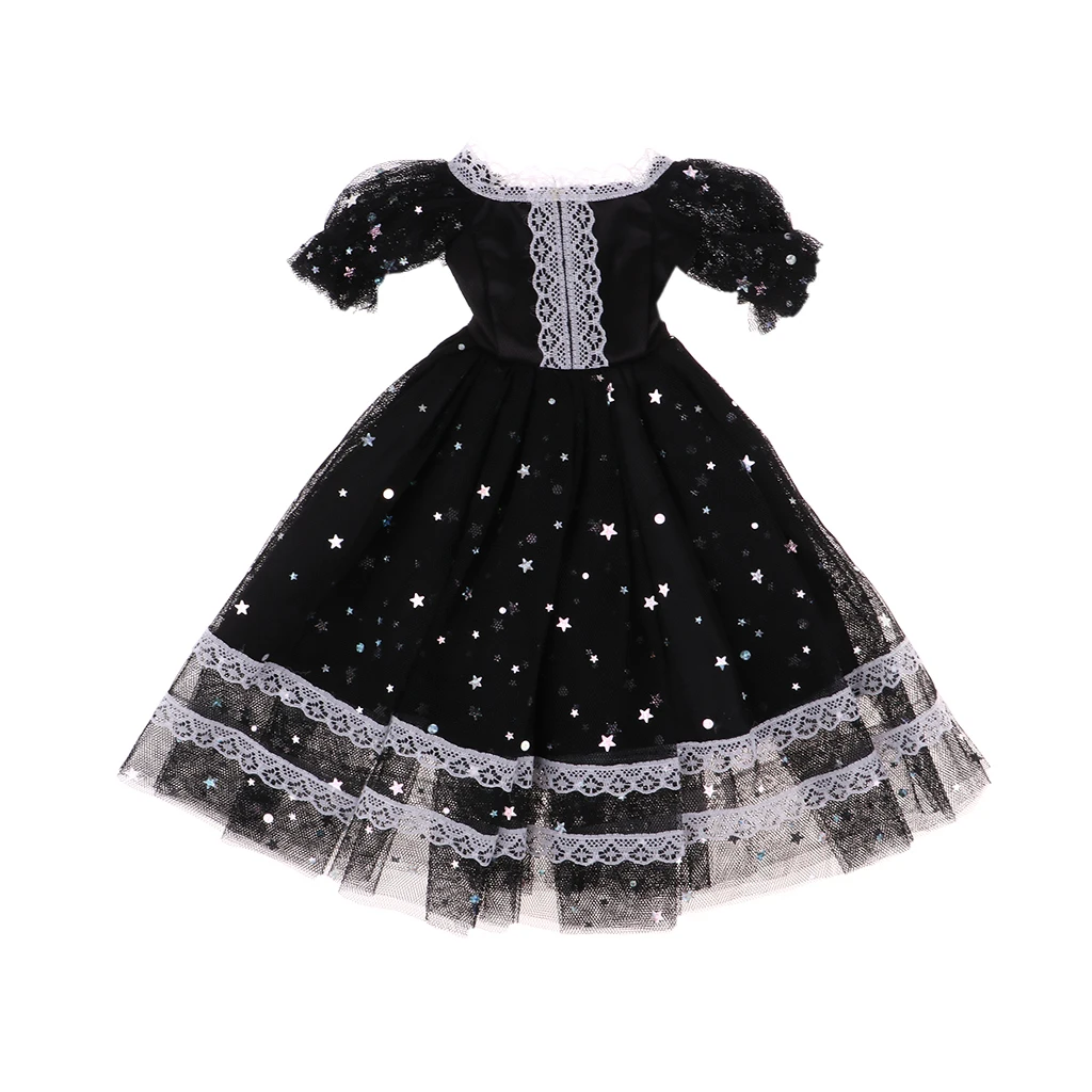 1/3 Sweet Black Short Sleeve Lace Gauzy Dress Skirt for BJD Night Lolita Doll DIY Accessories 1/3 Sweet Black Short Sleeve Lace Gauzy Dress Skirt for BJD Night Lolita Doll DIY Accessories