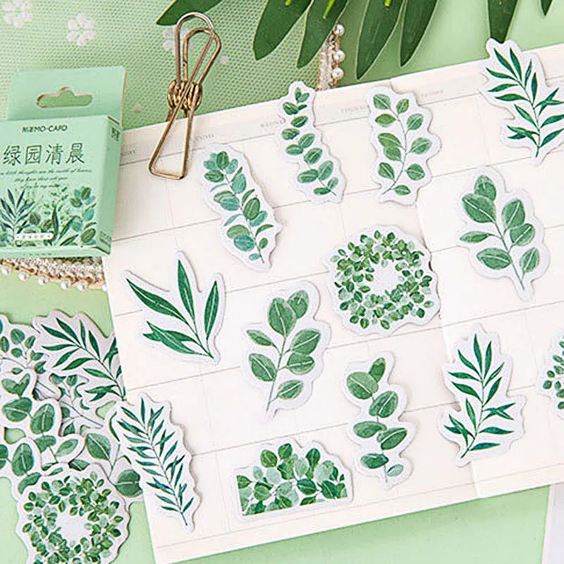 45Pcs/Box Green Leaves Sticker Cute Plant Bullet Journal Decorative Sticker For Kids DIY Diary Scrapbooking Stationery Stickers
45Pcs/Box Green Leaves Sticker Cute Plant Bullet Journal Decorative Sticker For Kids DIY Diary Scrapbooking Stationery Stickers