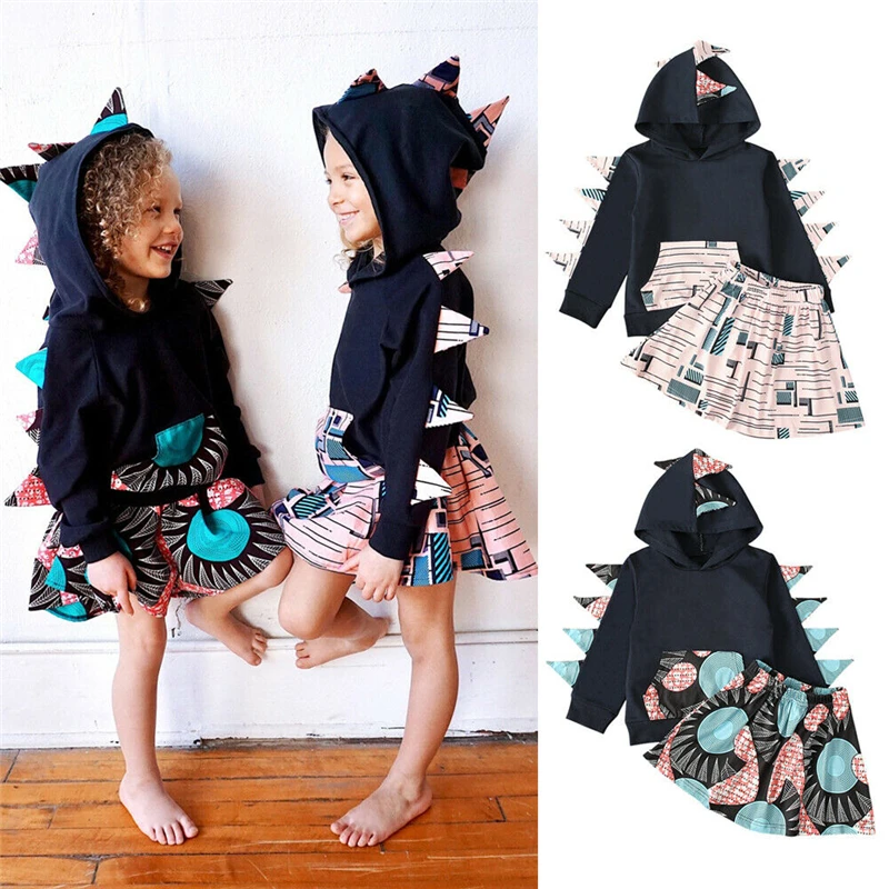 Фото Модный комплект одежды для девочек детская юбка топ костюм из 2 предметов малышей