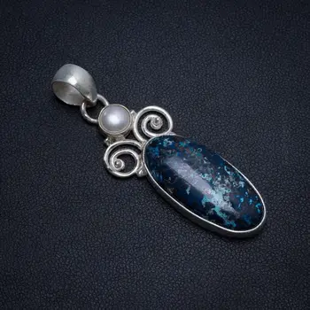Natural Chrysocolla and River Pearl Handmade Boho 925 Sterling Silver Pendant 2" T0419
Natural Chrysocolla and River Pearl Handmade Boho 925 Sterling Silver Pendant 2" T0419