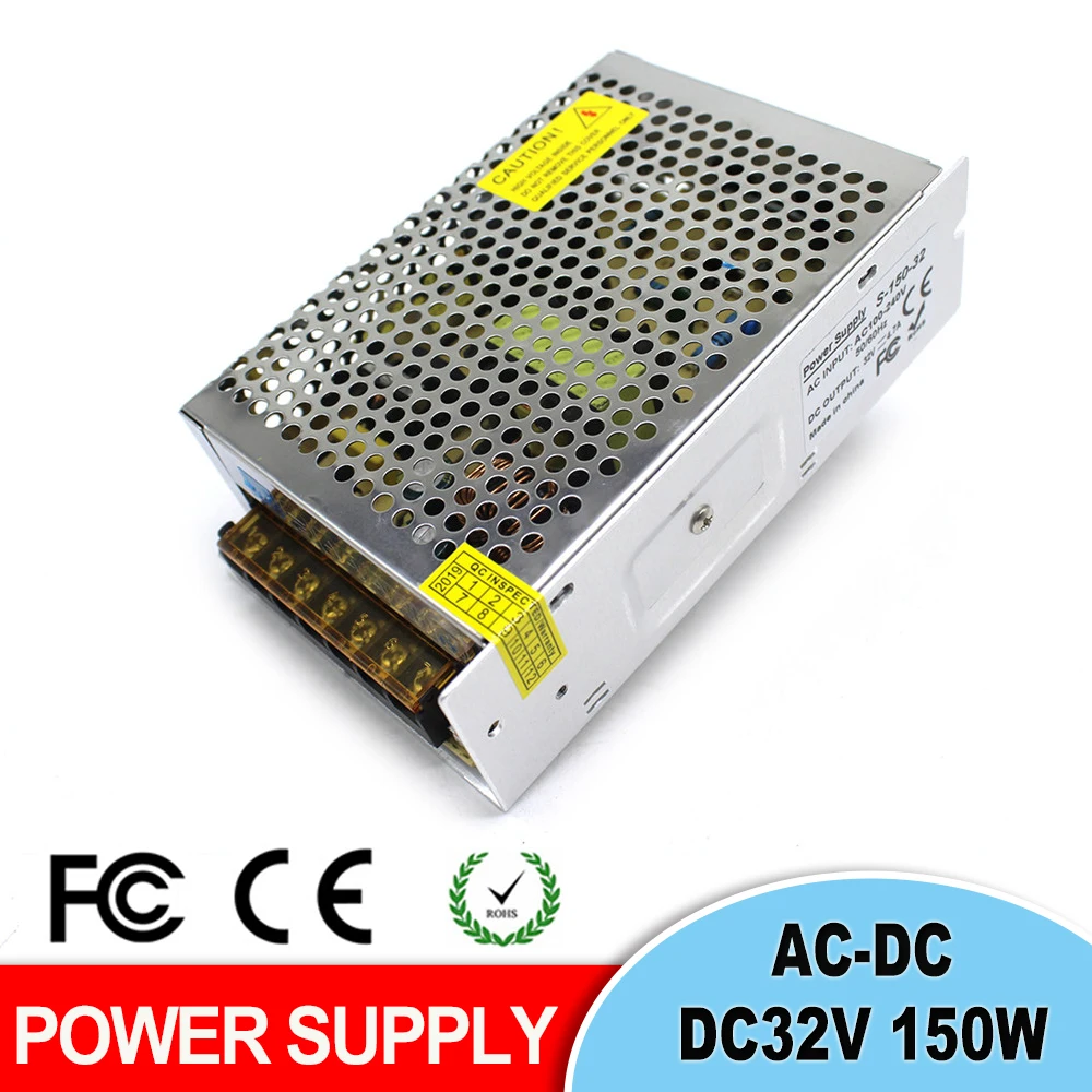 Одиночный выход DC32V 4.7A 150W Регулируемый источник питания Переключение AC в DC