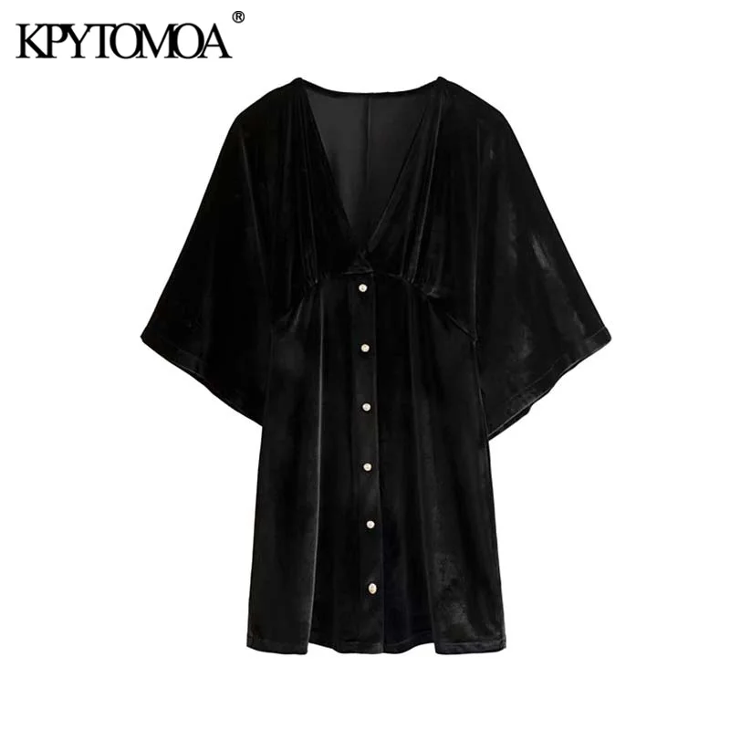 Vintage Elegant Jewel Buttons Velvet Mini Dress Women 2020 Fashion V Neck Short Sleeve Female Dresses Chic Vestidos Mujer
Vintage Elegant Jewel Buttons Velvet Mini Dress Women 2020 Fashion V Neck Short Sleeve Female Dresses Chic Vestidos Mujer