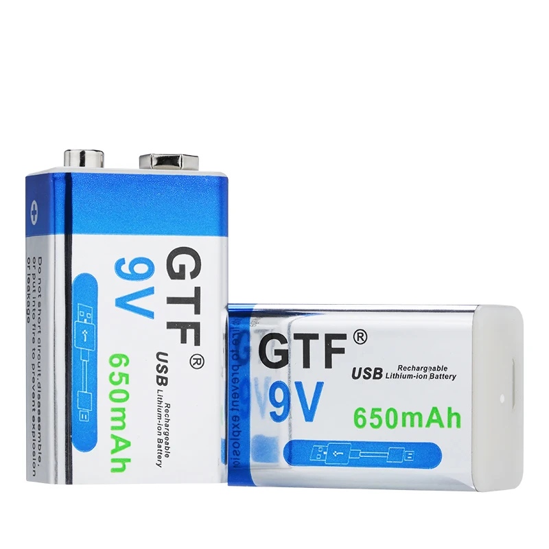 GTF 9В 6F22 650 мАч литий ионная аккумуляторная батарея Micro USB батареи литиевая для