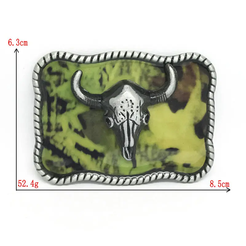 

Western cowboy zinc alloy drip oil prairie green animal belt buckle men and women gift items