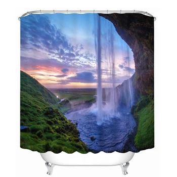 DIY Printed Shower Curtains Mountain Spring Waterfall Pattern Thickened Fabrics Bath Curtain With Hooks Customizable
DIY Printed Shower Curtains Mountain Spring Waterfall Pattern Thickened Fabrics Bath Curtain With Hooks Customizable