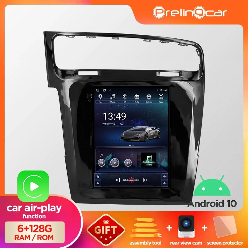 Автомобильный радиоплеер Android 10 для Volkswagen VW Golf 7 2014-2018 мультимедийный видеоплеер с