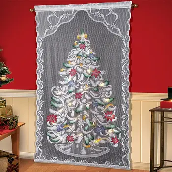 LED Light Christmas Tree Pattern Lace Curtain Semi-shading Window Drape Xmas Home Decoration
LED Light Christmas Tree Pattern Lace Curtain Semi-shading Window Drape Xmas Home Decoration