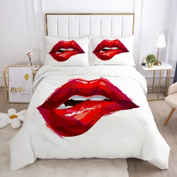 Bedding Sets 3D Sexy Lip Print Design Duvet Cover Set Bedding Bag Pillow Covers Full Double Single Queen Size White Bedclothes
Bedding Sets 3D Sexy Lip Print Design Duvet Cover Set Bedding Bag Pillow Covers Full Double Single Queen Size White Bedclothes
