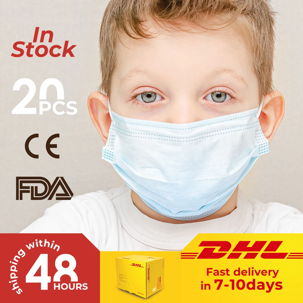 20PCS Disposable Protective Face Mouth Mask Children Kids Face Mask 3-Layers Non-woven Dustproof Anti-virus Boys and Girls kids
20PCS Disposable Protective Face Mouth Mask Children Kids Face Mask 3-Layers Non-woven Dustproof Anti-virus Boys and Girls kids