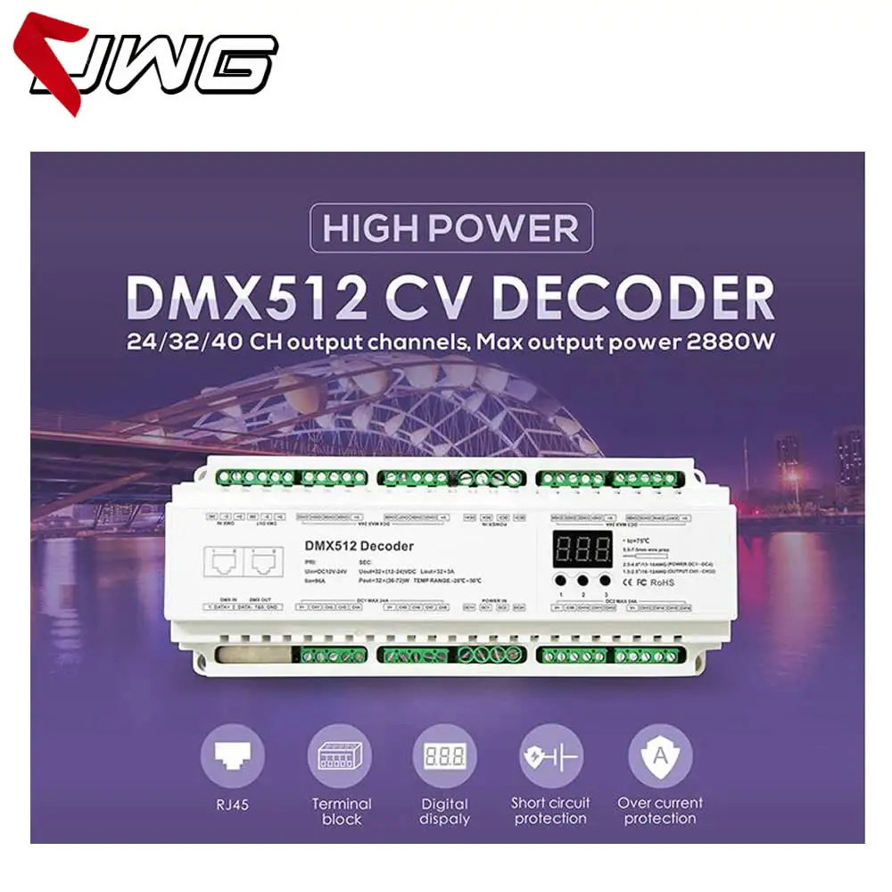 BC-640-DIN 24/32/40CH DC12V-24V 8 bit16 bit DIN Rail High Power DMX512 постоянное напряжение декодер
BC-640-DIN 24/32/40CH DC12V-24V 8 bit16 bit DIN Rail High Power DMX512 постоянное напряжение декодер